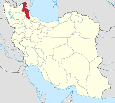 مکان استان اردبیل روی نقشه