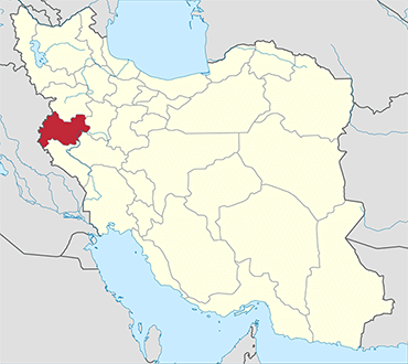 مکان استان کرمانشاه روی نقشه