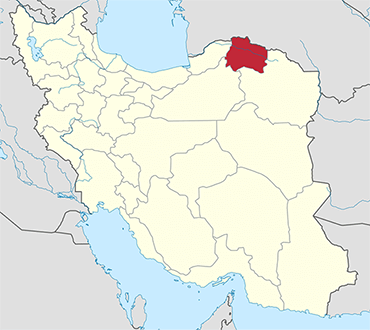 مکان استان خراسان شمالی روی نقشه