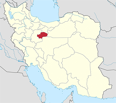 مکان استان قم روی نقشه