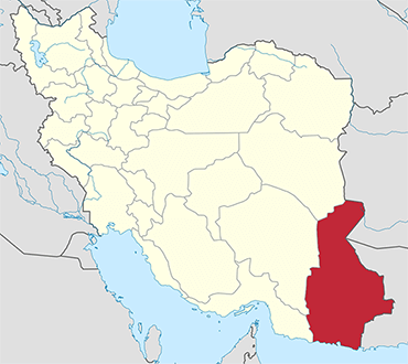 مکان استان سیستان و بلوچستان روی نقشه