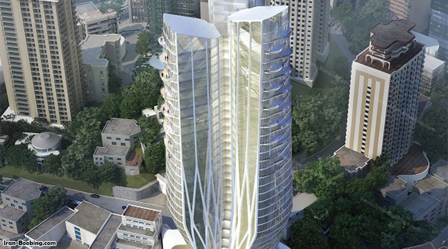 نمای بیرونی هتل فرشته پاسارگاد تهران